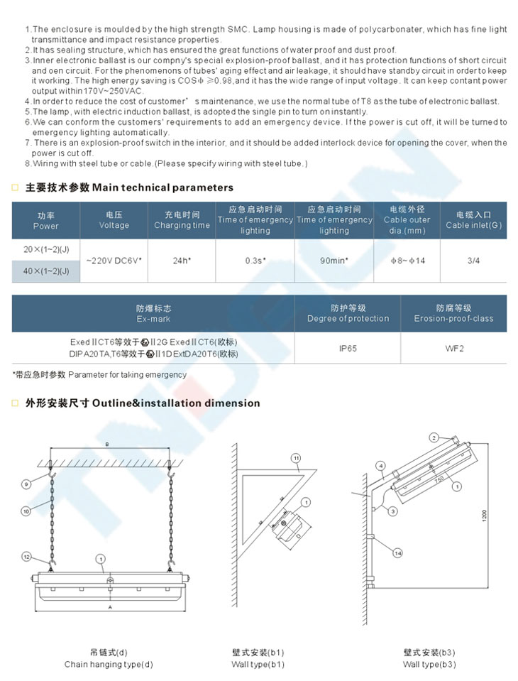 BYS51系列防爆防腐全塑熒光燈(IIC)