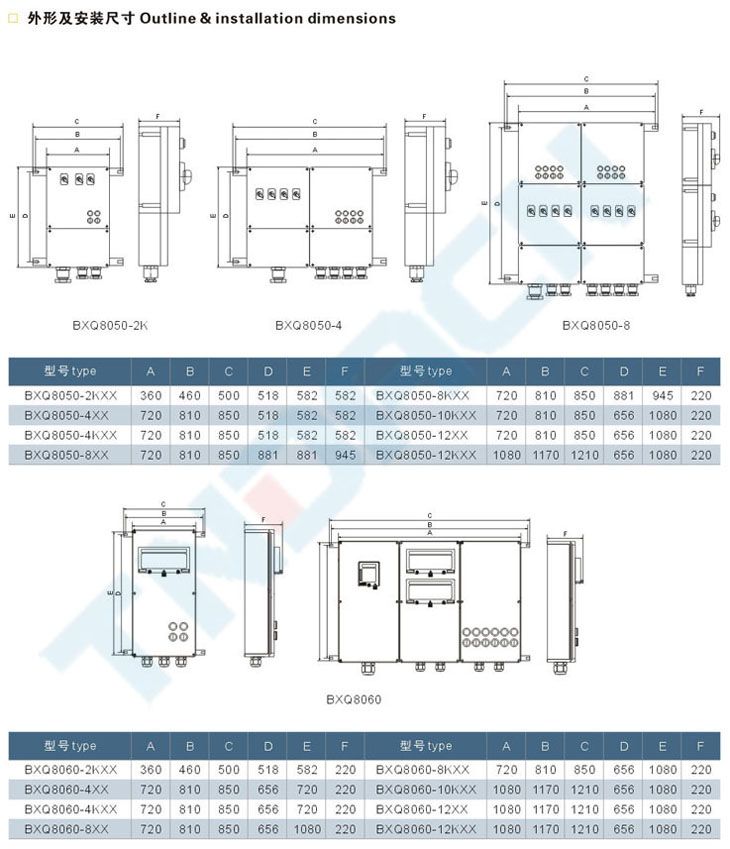 BXQ8050(8060)系列防爆防腐動(dòng)力(電磁)起動(dòng)箱(IIC)