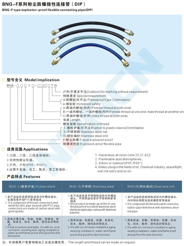 BNG-F系列粉塵防爆撓性連接管(DIP)